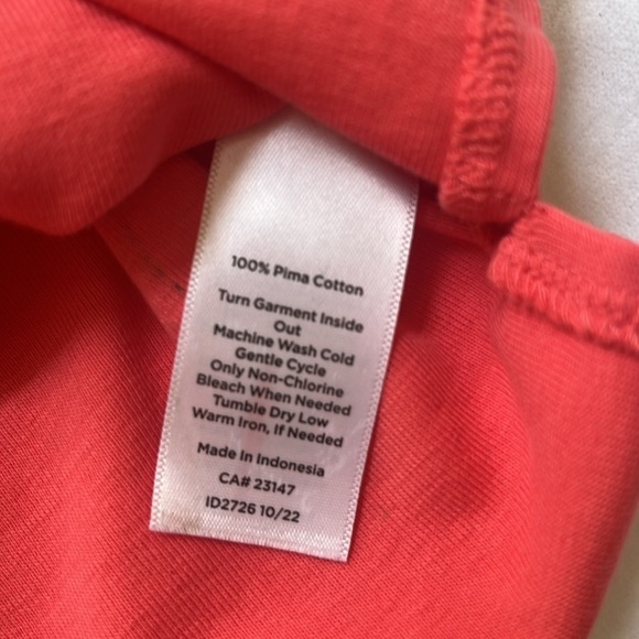 Talbots The Talbots Tee  V-Neck With Short Sleeves in Orange  Size S - Picture 5 of 7